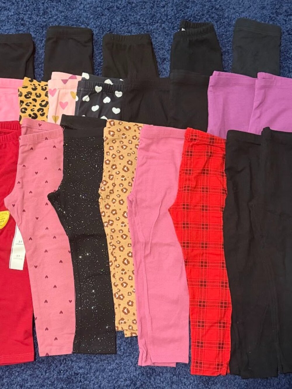 21-Pair Toddler Girls Leggings Lot – Size 3T – Mixed Brands & Prints